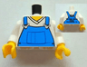 Torso V-Neck Shirt with Blue Overalls Front, 2011 The LEGO Store Pleasanton, CA Back Pattern / White Arms / Yellow Hands