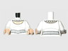 Torso SW Female Ceremonial Dress, Silver Necklace and Simple Belt with 5 Emblems, Light Nougat Neck Pattern / White Arms / Light Nougat Hands