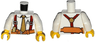 Torso Shirt with Tan Tie, Red Suspenders, Brown Belt with Pocket with Ruler Pattern / White Arms / Yellow Hands