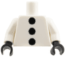 Torso 3 Black Pom Poms Pattern / White Arms / Black Hands