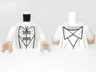 Torso LotR Shirt with Ornate Silver Fabric and Gold Clasps Pattern (Saruman) / White Arms / Light Nougat Hands