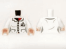 Torso Batman Female Lab Coat with 4 Buttons and ID Badge Pattern / White Arms / Light Nougat Hands