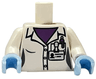Torso Female Lab Coat, Medium Lavender Shirt and Pen, 'PROFESSOR C BODIN' Name Tag Pattern / White Arms / Bright Light Blue Hands