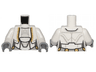 Torso SW Jedi Robe, Female with Gold Markings Pattern / White Arms / Light Bluish Gray Hands