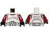 Torso SW Armor Clone Trooper Captain Black Belt and Four Dark Red Stars Pattern / Dark Red Arms / Black Hands