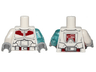 Torso SW Armor Black Belt and Dark Red Markings Pattern / Trans-Light Blue Arm Left with Lightning Bolts / White Arm Right / Light Bluish Gray Hands