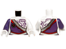 Torso Ninjago Dress with Silver Sash and Purple Circuitry Pattern / White Arm Left / Dark Purple Arm Right / White Hands