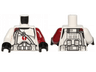 Torso SW Armor Clone Trooper with Dark Red Center Emblem, Gray Vertical and Diagonal Belts Pattern / Dark Red Arm Left / White Arm Right / Black Hands