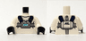 Torso Protective Suit with Back Zipper and Astor City 'AC' Pattern / White Arms / Black Hands