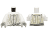 Torso LotR Robe with 3 Buttons, Metallic Silver Diamond Armor and Light Bluish Gray Belt Pattern / White Arms / Light Bluish Gray Hands