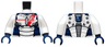 Torso Dark Blue Armor with Red Avengers Logo and Stripe on Front Pattern (Iron Legion) / White Arms / Dark Blue Hands