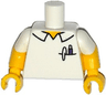 Torso Simpsons Shirt with Pens in Pocket and Collar Outline Pattern / Yellow Arms with Molded White Short Sleeves Pattern / Yellow Hands