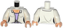 Torso Female Blouse with Knot over Lavender Shirt and Gold Necklace Pattern / White Arms / Light Nougat Hands