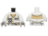Torso SW Hoth Rebel Vest with ID Badge, Utility Belt and Tan Scarf Pattern / White Arms / Light Bluish Gray Hands
