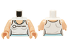Torso Female Outline, White Tank Top with 'APERTURE' over Bright Light Blue Tank Top Pattern / Light Nougat Arms / Light Nougat Hands