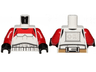 Torso SW Armor Stormtrooper, Detailed Armor with Red Marking without Shoulder Belts Pattern / Red Arms / Black Hands