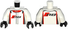 Torso Racing Suit with Audi Logo and 'R8' on Front and Back Pattern / White Arms / Black Hands
