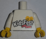 Torso LEGO KidsFest 2 Minifigure Heads and 2 Red Bricks Pattern / White Arms / Yellow Hands