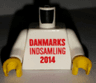 Torso Red 'DANMARKS INDSAMLING 2014', LEGO Logo on Back Pattern / White Arms / Yellow Hands