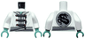 Torso Ninjago Tunic with Light Gray Trim and Belt, 3 Dark Gray Ties with Gold Buttons, Dragon Symbol on Back Pattern / White Arms / Sand Green Hands