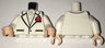 Torso Tuxedo Jacket over Ruffled Shirt, Red Flower, Two Pockets Pattern / White Arms / Light Nougat Hands