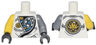 Torso Ninjago Robe with Exposed Mechanical Parts, Ninjago Logogram Letter Z, and Gold Lion on Back Pattern / Flat Silver Arm Left / Yellow Arm Right / Black Hands