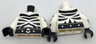 Torso Super Hero with Black Zebra Stripes and Belt on Front and Back Pattern / White Arms with Black Zebra Stripes Pattern / Black Hands