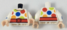 Torso Large Multicolor Polka Dots and Wide Red Belt Pattern / White Arms with Large Multicolor Polka Dots Pattern / Light Nougat Hands