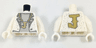 Torso Batman Jacket with Silver Dots, Light Gray Lapels and Shirt, Gold 'J' Necklace and Gold 'J' on Back Pattern (Disco Joker) / White Arms / White Hands