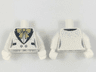 Torso Female Tuxedo Jacket, Large Gold Bow, Black Lapels and Pockets, Silver Speckles Pattern / White Arms with Silver Speckles Pattern / White Hands