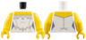 Torso Wedding Dress with Silver Trim and Buttons on Back Pattern / Yellow Arms / Yellow Hands