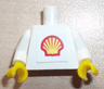 Torso with Red and Yellow Shell Logo Small Pattern (Square Sticker) / White Arms / Yellow Hands