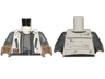 Torso SW Jacket with Zipper, Dirt Stains, Dark Bluish Gray Undershirt Pattern (Han Solo) / Dark Bluish Gray Arms / Dark Tan Hands
