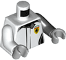 Torso Speed Champions with Black Pockets and Ferrari Logo on Front and Back Pattern / Black Arm Left  / White Arm Right / Light Bluish Gray Hands