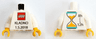 Torso Lego Logo 'Kladno 1.5.2018' Front, '8H-12H' and Hourglass Back Pattern / White Arms / Yellow Hands