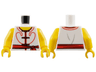 Torso Tang Vest with Red Laces and Trim, Sash, Yellow Neck Pattern / Yellow Arms / Yellow Hands