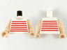 Torso Sweater with Red Thin Horizontal Stripes Pattern / Light Nougat Arms / Light Nougat Hands