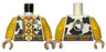 Torso Vest with Black Spots over Yellow Shirt with Red Handkerchief and Stripes, Gold Star Badge Pattern / Yellow Arms / Light Nougat Hands