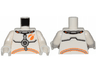 Torso Spacesuit with Dark Bluish Gray and Orange Stripes Pattern / White Arms / White Hands