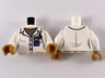 Torso Female Lab Coat over Dark Bluish Gray Shirt, 'DR' ID Badge and Pocket Pattern / White Arms / Medium Nougat Hands