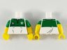 Torso Jersey, Green Top with Sports Logos Pattern / Yellow Arms with Molded Green Short Sleeves Pattern / Yellow Hands