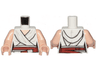 Torso SW Female Outline, White Tied Robe, Dark Red Belt Pattern / Light Nougat Arms / Light Nougat Hands