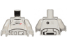 Torso SW Armor Treadspeeder Driver with Black Alien Characters and Red Markings Pattern / White Arms / White Hands