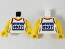 Torso Female Shirt, Red Hems and Racing Bib with 'BIB 0937' Pattern / Yellow Arms / Yellow Hands