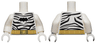 Torso Batman Costume Zebra with Black Stripes, Gold Belt and Black Logo Pattern / White Arms / White Hands