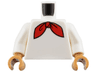 Torso Red Neckerchief Pattern / White Arms / Medium Nougat Hands