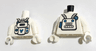 Torso Astronaut Spacesuit with Hoses, Panel and Buttons and Metallic Light Blue Mickey Mouse Logo on Back Pattern / White Arms / White Hands