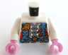 Torso Chef's Jacket with Medium Blue Utility Belt with Star and Harness with Sausages and Pig Heads Pattern / White Arms / Bright Pink Hands