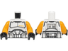 Torso SW Armor Clone Trooper Commander Black Belt and 4 Bright Light Orange Dots Pattern / Bright Light Orange Arms / Black Hands