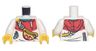 Torso Hoodie with Red Hood, White Drawstrings, Yellow Pouch with Strap, Zipper, and Red Face Pattern / White Arms / Yellow Hands